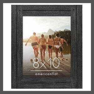 Open Box - Americanflat -  Rustic Picture Frame - Uni Black